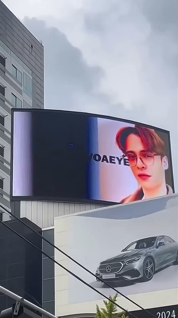 Emanuel on VOAEYE street billboard in Apgujeong